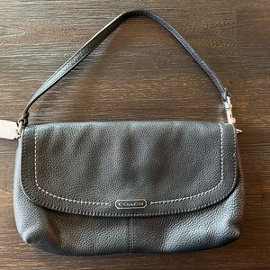 Black Coach Pebble Leather Wristlet/Clutch